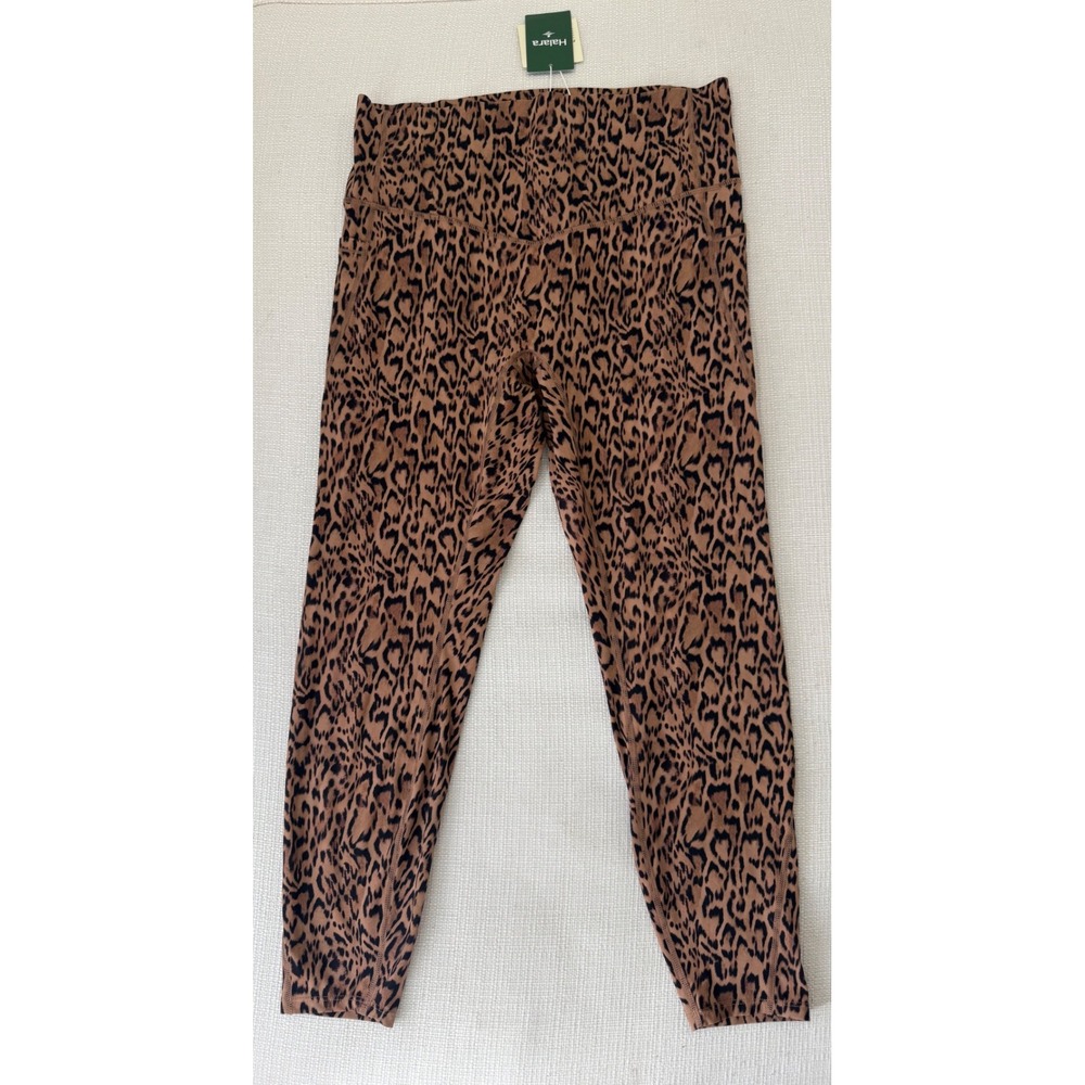 Halara Leggings Womens XL Leopard Print High Waisted Side Pockets NWT